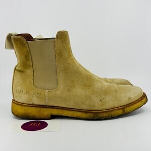 Woman by Common Projects Women's Tan Suede Chelsea Boots Size 38 EU/ 8 US